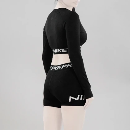 ست نیم‌تنه و کشاله بند ورزشی زنانه مدل Dri Fit-612 مشکی