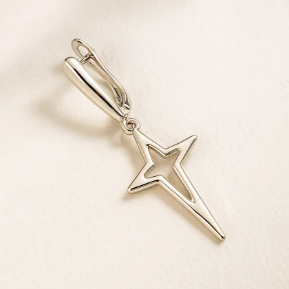 گوشواره زنانه ژوپینگ طرح ستاره سفید