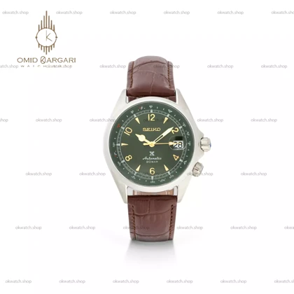 ساعت مچی سیکو کلاسیک بند چرمی قهوه ای صفحه سبز Seiko