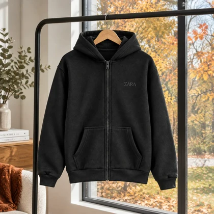 سویشرت کلاهدار مردانه مدل ZARA-مشکی