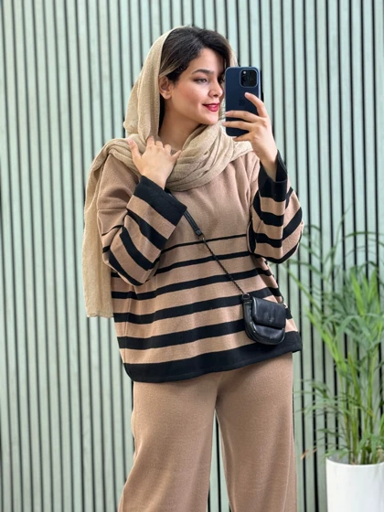 ست مانتو شلوار بافت