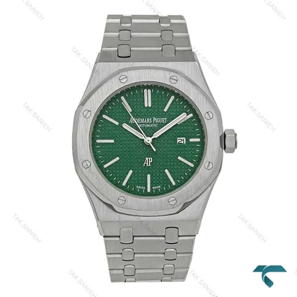 ساعت AP مردانه مدل Royal Oak سیلور صفحه سبز AP-7993-G