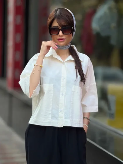 شومیز باکسی کتان تابستانه