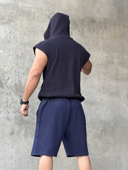 هودی کلاهدار ورزشی نیم زیپ NIKE سرمه ای