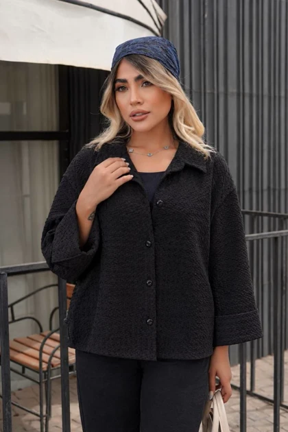 شومیز حصیری زنانه مشکی