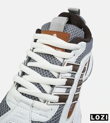 کفش کتانی ورزشی سفید طوسی قهوه ای Adidas Ultra Boost مدل 8405