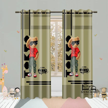 پرده کودک طرح خرس عینکی W5050