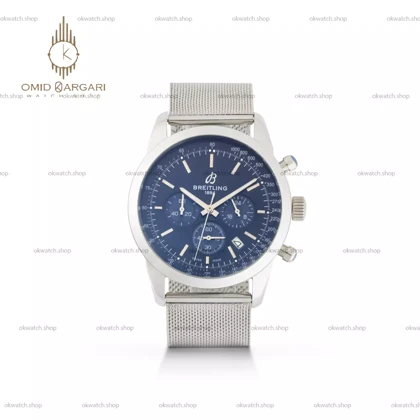 ساعت مچی برایتلینگ کورنوگراف بند حصیری صفحه سرمه ای Breitling