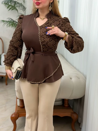 تونیک آستین دانتل 3755