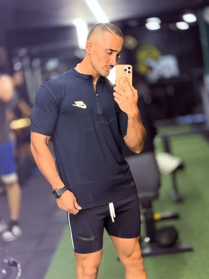 تیشرت طرح نایک بدنسازی سرمه ای