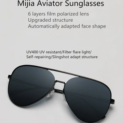 عینک آفتابی شیائومی با لنز ترمیم‌شونده Mi Polarized Navigator Sunglasses مدل TYJ02TS گلوبال