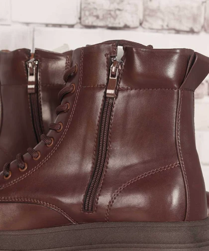 نیم بوت مردانه قهوه ای زیپ‌دار 6360