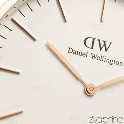 ساعت دنیل ولینگتون مردانه قاب رزگلد بند چرم قهوه ای 103540