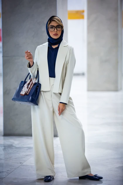 مانتو شلوار یقه e شالدار