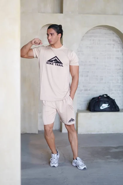 ست ورزشی مردانه تیشرت و شلوارک نایک تریل لاکرا فول کش کد 2898