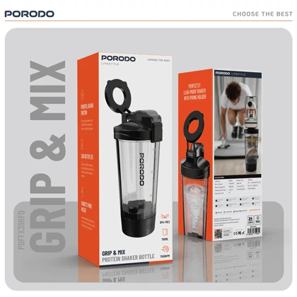 شیکر پورودو Porodo مدل PDFFX396 ظرفیت 700ml با هولدر