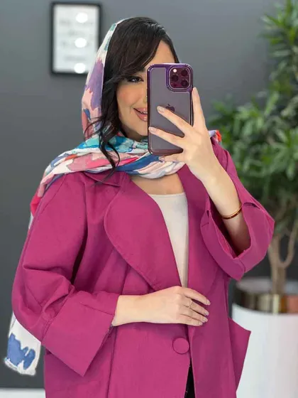 مانتو پانچ لینن تک دکمه