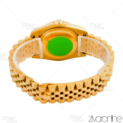 ساعت رولکس دیت جاست مردانه طلایی صفحه سبز نگین‌دار 104515