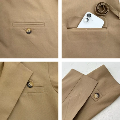 کت زنانه لینن پشت جیب