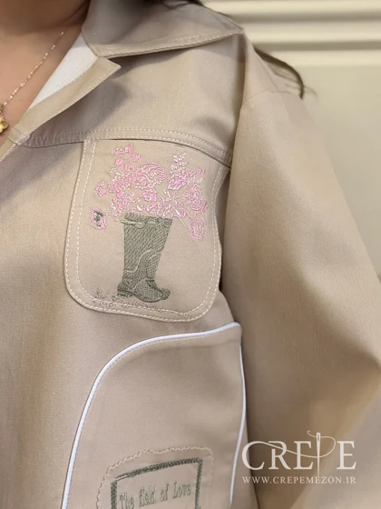 کت کوتاه جین گلدوزی