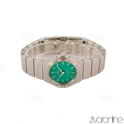 ساعت امگا کانسلیشن زنانه نقره ای ایندکس خطی صفحه سبز 105463