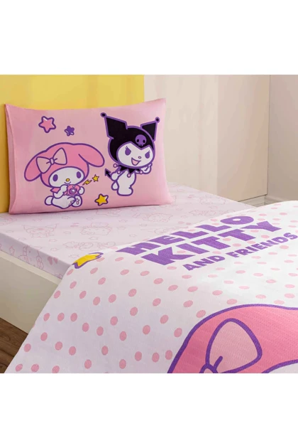 روتختی پیکه یک نفره Taç مدل Hello Kitty&Friends پنبه - چندرنگ