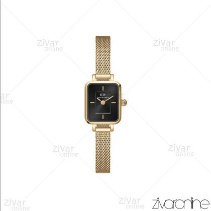 ساعت دنیل ولینگتون زنانه بند حصیری طلایی صفحه مشکی 104922