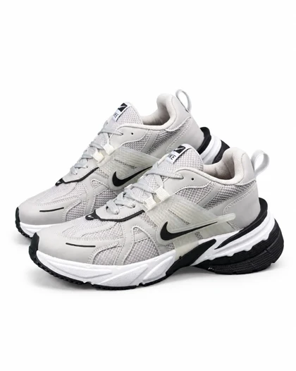 کفش کتانی مردانه بزرگ پا نایکی v2k رنگ طوسی مشکی Nike V2k