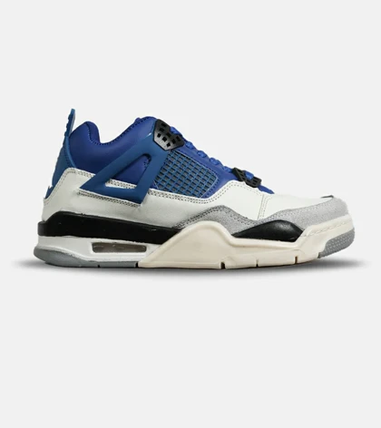 کتانی ساق‌دار زنانه و مردانه آبی سفید Nike air jordan 4