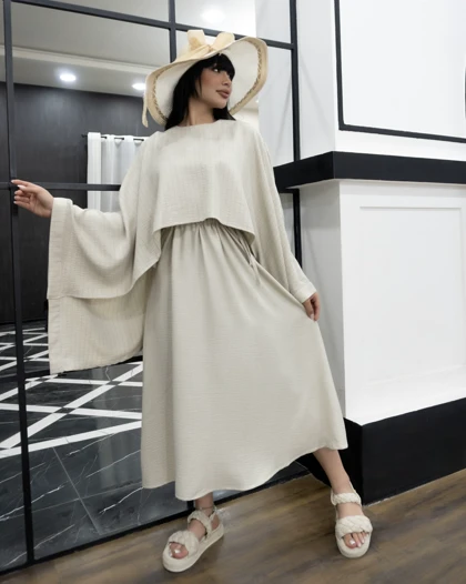 ست شنل و سارافون زنانه مدل دوتکه