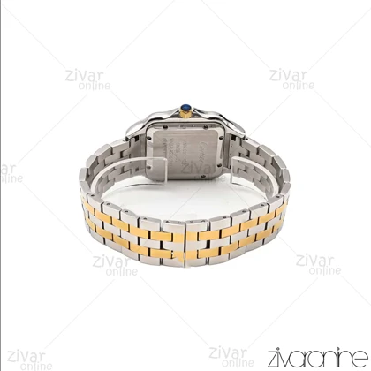 ساعت کارتیر مردانه مدل پنته دورنگ طلایی صفحه سفید 106306