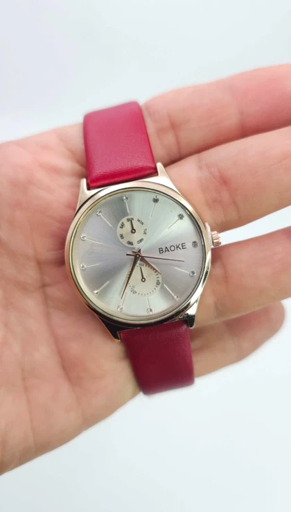 ساعت مچی زنانه باوک BAOKE بند چرمی ، اسپرت و روزمره با جعبه کادویی