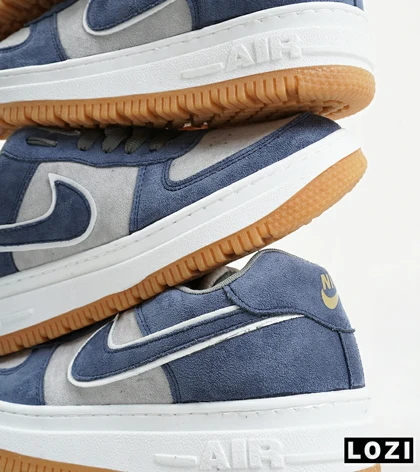 کفش کتانی مردانه و زنانه سفید آبی نایک NIKE AIR FORCE مدل 7767