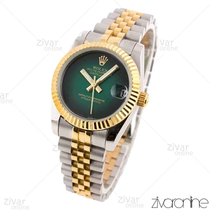 ساعت رولکس دیت جاست زنانه صفحه سبز مهندسی 102605