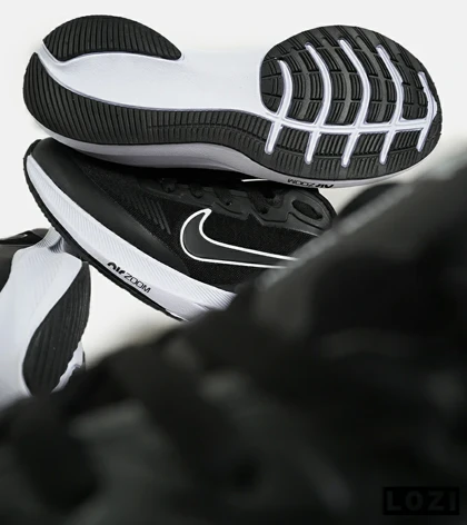 کفش کتانی مردانه و زنانه مشکی سفید نایک NIKE air zoom مدل 7185