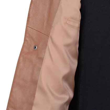 کت چرم عسلی و سورمه‌ای مردانه مدل ریوولی