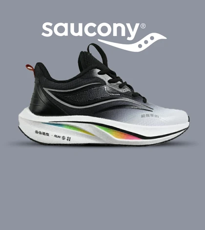 کفش کتانی مشکی خاکستری Saucony Ride Review v.2 مدل 7398