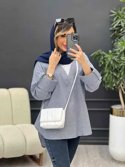 شومیز ترکیبی راه راه