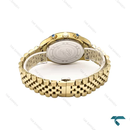 ساعت مچی الکسا A0073 مردانه سه موتوره طلایی صفحه مشکی Alexa-6228-G
