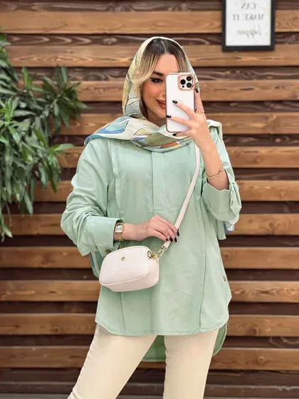 مانتو لینن جلو بسته