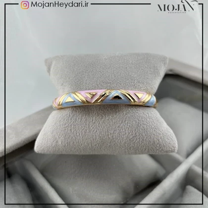 دستبند زنانه بنگل با طرح میناکاری شیک و ظریف کد bg10021