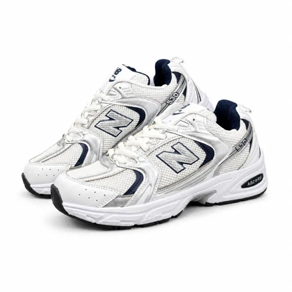 کتانی مردانه مدل نیوبالانس 530 سفید سرمه ای (کیفیت درحد مستر) New Balance