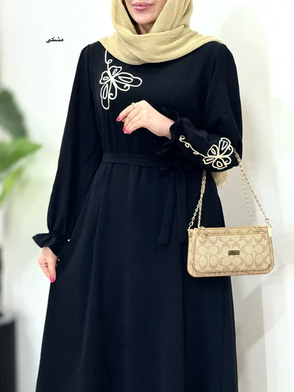 پیراهن مانتویی گلدوزی یامین