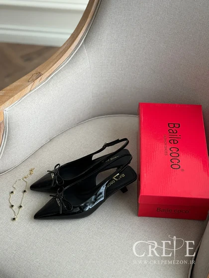 کفش ورنی پاپیونی پاشنه 6 سانت