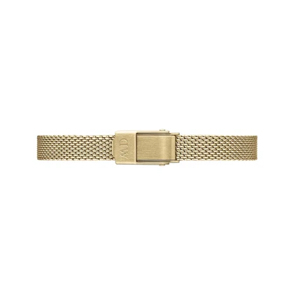 ساعت DW زنانه مستطیلی مینی بند حصیری طلایی صفحه سبز DW-4921-L