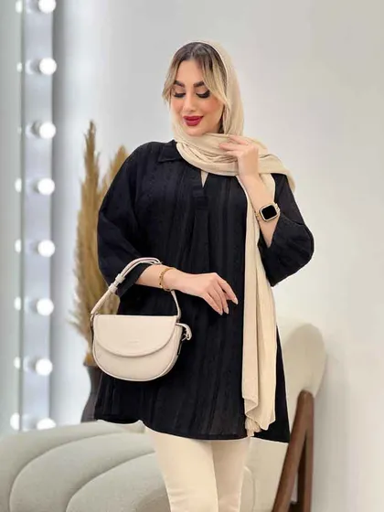 شومیز طرح دار آستین پیله