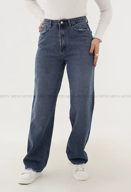 شلوار جین نیم بگ رگولارکد1005006