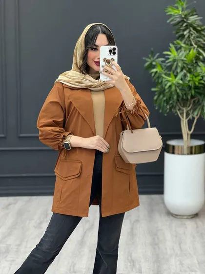 بارانی سرجیب دوبل آستین بنددار
