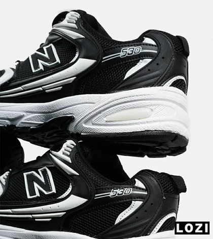 کفش کتانی مردانه و زنانه مشکی سفید NEW BALANCE 530