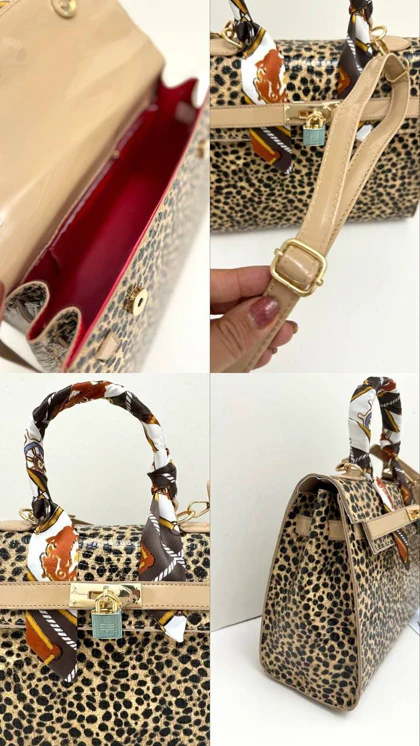 کیف پلنگی اسکارف دار